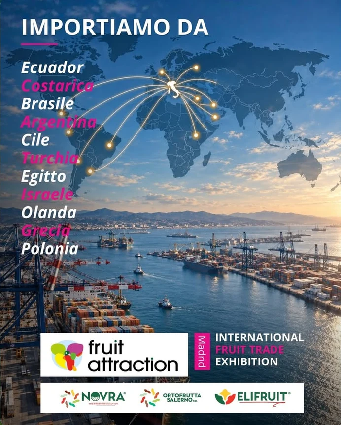 Paesi di importazione di Ortofrutta Salerno